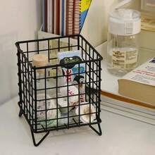 Metal Wire Storage Basket, Creative Desktop Organizer Basket, Wrought Iron Storage Rack, Office Desk Organizer Basket - Coffee Capsule Storage Box - Multi-Function Desktop Storage Box - Bathroom Toiletries Storage - Suitable For Kitchen, Bathroom, Living Room, Bedroom, Office And Other Spaces, Desktop Organizer, Storage Box, Tissue Box, Cosmetic Storage Box, Pen Holder, Essential For Back To School - Multicolor - View 7