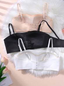 3件套少女无肩带文胸，舒适全罩杯内衣，含1副肩带，适合13-16岁女孩。 - 彩色 - 查看 3