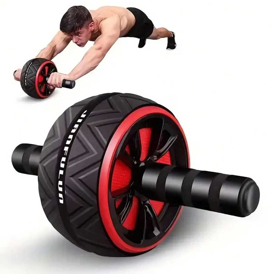Ab Roller Wheel, Abs Workout Equipment For Abdominal &Core Strength Training- Non-Electric Home Gym Equipment For Core Strength,Stainless Steel , Exercise Wheels For Home GymFitness, Wider Ab Machine Workout Equipment - Black - View 1