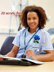 1 Stück Blau Rose Teleskop Abzeichen Clip - DIY Mode Identität Kleines Objekt, Metallclip, einfach zum Aufhängen für Forensik, ist ein praktisches Kleinteil für Büros, Ausstellungen, Schulen, Krankenhäuser, Büromitarbeiter um ihre personalisierten Ausweishalter selbst zusammenzubauen, Ausweishalter sehr geeignet für Ärzte, Krankenschwestern und Lehrer Büropersonal Freiwillige Abzeichen Aufroller