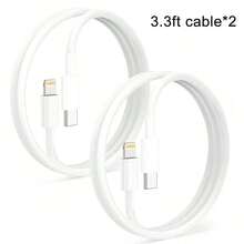 100 厘米/3.3 英尺高速数据传输线兼容 14 Pro Max/14 Pro/14 Plus/14/13/12/11/XS Max/XR/X/iPad 系列，兼容快速充电适配器