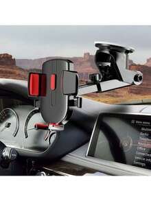 Giá đỡ điện thoại trên ô tô có thể điều chỉnh, xoay 360°, dạng ống lồng, đế hút bằng silicon, gắn trên bảng điều khiển, tương thích với iPhone 16/15/14/13/12/11 và điện thoại Android. - Nhiều màu - Xem 6