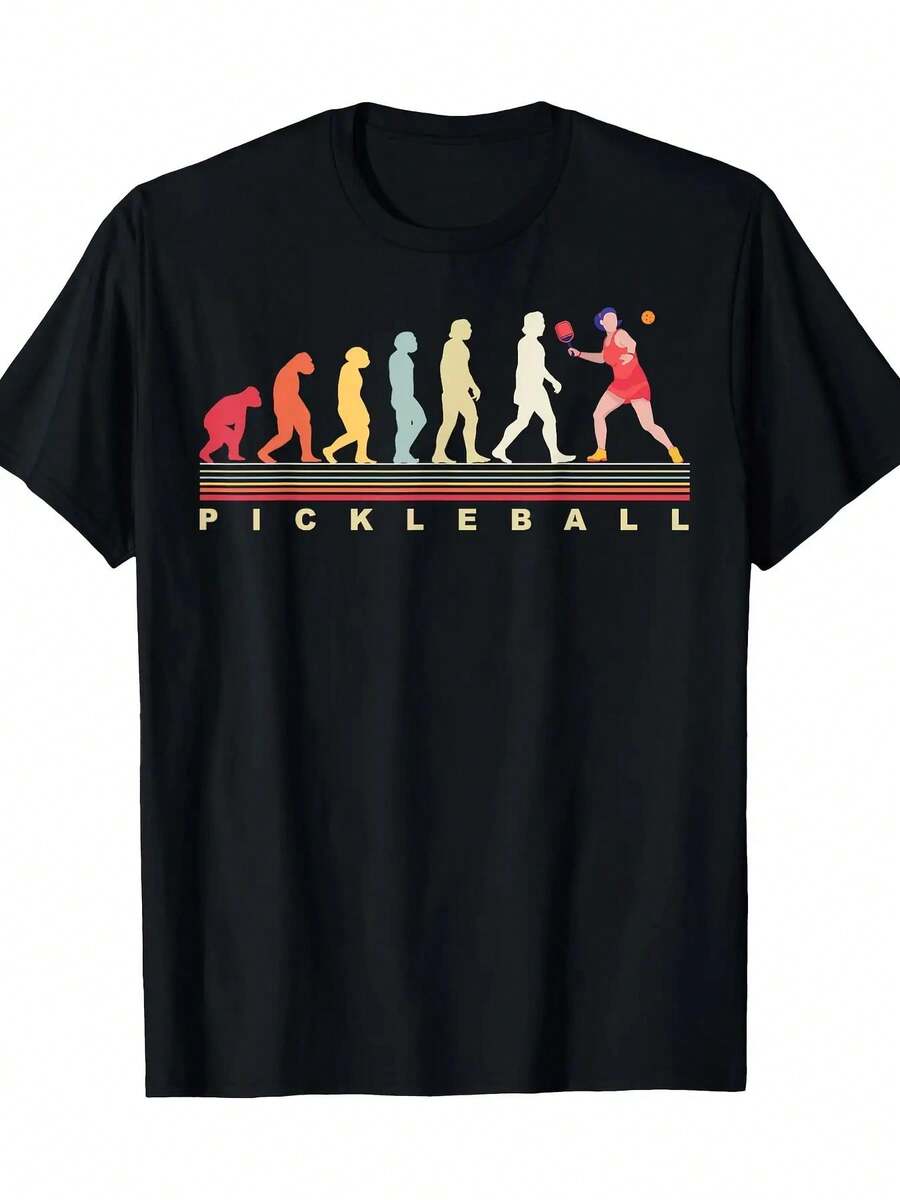 Pickleball Evolution T-Shirt - 220g - 黑色 - 查看 1