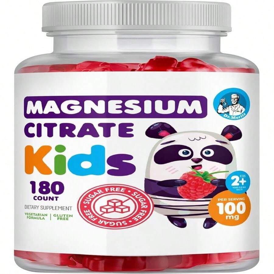 DR MORITZ Sugar-Free Calm Magnesium Gummies For Kids And Adults - Non-GMO Kids Magnesium Gummies - Raspberry Flavor - 1-Pack (60 Count) - Tên hương vịF - Xem 1