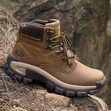 Men's Multi-Terrain Surface Hightop Wide Fit Outdoor Boots, Lightweight And Breathable Anti-Skid Mountaineering Shoes,Hiking Boot, Desert Boot,Work Footwear, Suitable For Jungle Exploration, Rock Climbing, Daily Travel, Camping, Tourism, Fishing Activitie - 棕色 - 查看 2