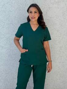 Gabardine Surgical Hospital Pajamas, Scrub, Private And Fitted Nursing Uniform - Green - View 1
