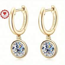 1 Pair Moissanite Earrings 6.5mm Round Moissanite Earrings Style Earrings Fashion Earrings Jewelry Birthday Gift G, Moissanite 6.5mm * 2 Pcs, Total Carat 1.0 Carat * 2 Pcs - 耳環 - 查看 13