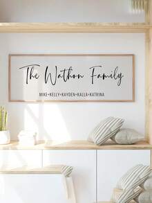 1pc Personalized Surname Signs - Custom Unframed Canvas Signs With Surnames And Family Members' Names - Perfect Wedding Or Housewarming Favors - Multicolor - View 3