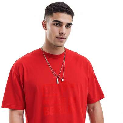 Playeras graphic casual playera de estampado con diseño de letras BN, águila roja y texto "Made in Berlin" Playeras Hombre Algodón Estampada Casual Ma