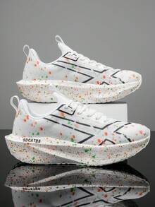Men's Running Shoes - Lightweight, Breathable, Non-Slip Sports Shoes Suitable For Running, Jogging, Tennis And Gym - Casual Slip-On, Fabric Upper And EVA Sole, Suitable For All Seasons - White - View 4