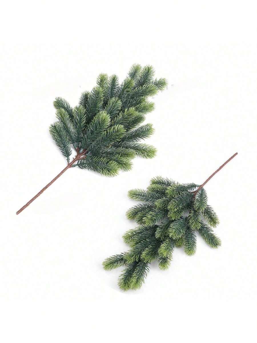 1 PIEZA Ramas de pino artificial verdes Plantas de pino Accesorios DIY para guirnalda, corona de Navidad y decoración del hogar y el jardín (las camisetas se envían al azar), decoraciones de boda, ramos de flores, decoración de otoño para el hogar, decoraciones de otoño para el hogar