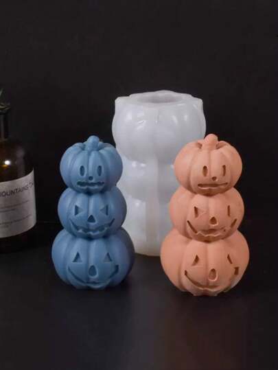 1pc Halloween Pumpkin Magic Silicone Mold, DIY Holiday Decor, Atmosphere Desk Decoration, Halloween Wax Melts/Candle Mold