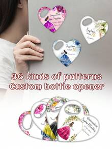 1PCCustomized Heart-Shaped Bottle Opener With Packaging. Personalized Wedding Return Gift Magnetic Bottle Opener, An Excellent Gift For Brides, Heart-Shaped Wedding Souvenirs And Thank-You Card Magnetic Bottle Opener, Customized Return Gifts, Father Gifts.