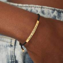 Inspire Bracelet Remember Who F You Are/DONT LET HARD DAYS WIN - Elegant Design With Unique Patterns And Tone - 黑金色 - 查看 5