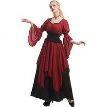 Cosplay Clothing - Blue Double-layered Belted Dress - View 3