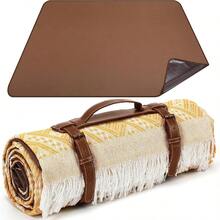 Waterproof Picnic Blankets Outdoor Blanket Foldable 2 In 1 Double Layer Sandproof Beach Mat With Carry Strap For Camping Lawn Park Beach Grass Yellow White