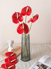 1 buc/3 buc/5 buc, material de înaltă calitate, crin Anthurium, PVC moale, formă flexibilă și ușor de păstrat, foarte potrivit pentru decorarea casei, decorarea biroului și decorarea petrecerilor, decorarea mesei, decorarea vazei, aranjament floral DIY. - roșu - Vizualizare 9