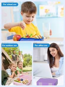 Bento Lunch Box – Leakproof Lunch Container with 5 Compartments, Reusable Meal Prep Snack Box, Portion Control Lunchbox for Kids & Adults, School, Office, Travel & Picnic Food Storage - 藍色 - 查看 6