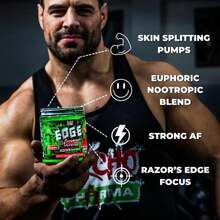 Psycho Pharma Strongest High Stim Preworkout Powder - Edge Of Insanity - Most Intense Pre Workout Supplement For Pumps, Strength, Energy And Feel Good Focus Rivals Famous PWOs Of The Past - Flavor Name - View 4