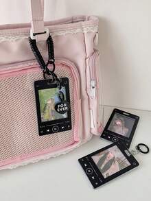 1 PC Girls Star Chasing Visual 3-Inch Star Card Holder Student Bus Card Subway Card Bag Key Chain Pendant