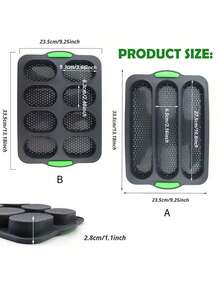 Silicone Loaf Pan, Baguette Mould, 3 Compartment Baguette Tray, Non-Stick Mould, Perforated Mould, Suitable For Cooking In Kitchen