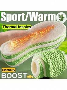 1 Pair Of Winter Antibacterial And Deodorant Memory Foam Insoles For Women And Men Breathable Sports Shoe Insoles