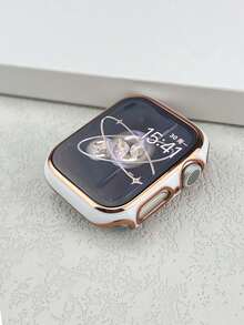 2-In-1 Apple Watch Protective Case, Globally Popular New Product, Apple Watch Screen Protector, PC Hard Material Electroplated Rose Gold Color, Suitable For Apple Watch Ultra 3/2/1, SE, S9/8/7/6/5/4/3/2/1 Series, For Men And Women, Watch Enthusiasts, Replacement SmartWatch 38/40/41mm, 42/44/45/49mm, White Watch Case