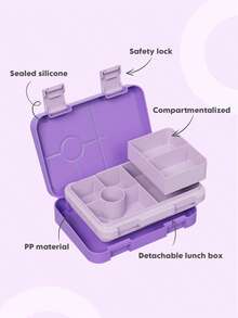 Bento Lunch Box – Leakproof Lunch Container with 5 Compartments, Reusable Meal Prep Snack Box, Portion Control Lunchbox for Kids & Adults, School, Office, Travel & Picnic Food Storage - 紫色 - 查看 4