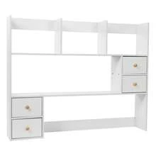 Rainaut 1PC Desktop Wood Desk Bookshelf Organizer, Office Storage Rack, Desktop Rack, White - trắng - Xem 2