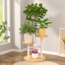 四层室内外植物架，金属木质结构，适用于各种室内植物，转角多层花草架，适用于阳台、花园、露台等场所。
