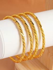 4 أساور سوار مضفرة بطراز رجعي، مناسبة كهدية للأصدقاء والصديقات والعائلة، للارتداء اليومي