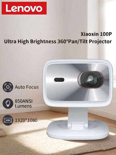 Lenovo 100P Smart Projector Ultra HD 1080P Sovrum Vardagsrum Hemmabio Autokorrigering