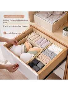 1/4 Packs Foldable Cloth Storage Box Closet Dresser Drawer Organizer Fabric Baskets Bins Containers Divider For Clothes Underwear Bras Socks Clothing