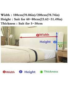 1pc Solid Color Plaid Headboard Cover, Full Coverage Thick Headboard Backrest Cover With Elastic Protective Sleeve, Universal Fit,Kitchen Decor,Household Items,Mother's Day Gift,Bedroom Decor,Garden,Kitchen Decor,Summer,Beach,Travel Essentials,Room Decor,Squishy,Graduation - Multicolor - View 2