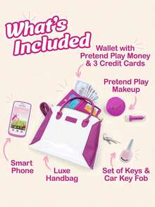 Pretend Play Wallet, Handbag, Key, Simulated Phone Toy, Role-Playing Interactive Game, Birthday Gift, Halloween Gift, Christmas Gift - Multicolor - View 6