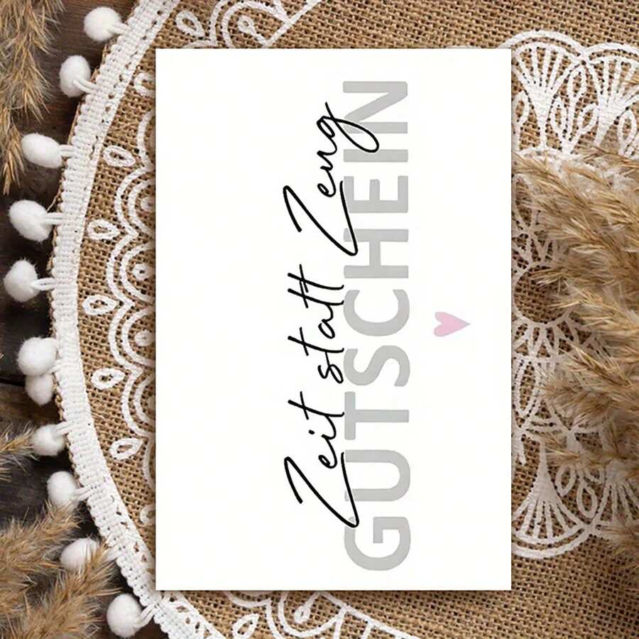 1 Stück Lustige deutsche Geburtstagskarte - "Zeit statt Zeng" - minimalistisches, modernes Design mit schwarzer Schrift - Geburtstag, Weihnachten, Halloween - Geschenk für Ehefrau, Ehemann, Freunde - elegantes Weiß und Rosa Akzente - Alltagsdekoration Büro, Feiertags-Grußkarte