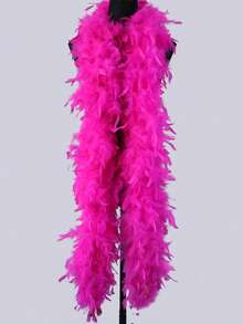 1 件 2 码长人造羽毛 Chandelle 围巾，天然蓬松围巾，活力茶会狂欢生日派对婚礼装饰照相亭服装道具舞蹈装扮 DIY 工艺品 - 48G - 查看 4