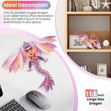 3D Printed With Wings,3D Printed Animals,3D Printed Flexible,Fidget Toys,Full Articulated (Red Yellow And Blue), Small, 1231396Halloween New Year 2026 - Mini - 查看 5