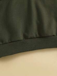 Sudadera con capucha de camuflaje para niño, sudadera de manga larga con media cremallera, jersey informal para niño pequeño - Verde - Ver 6