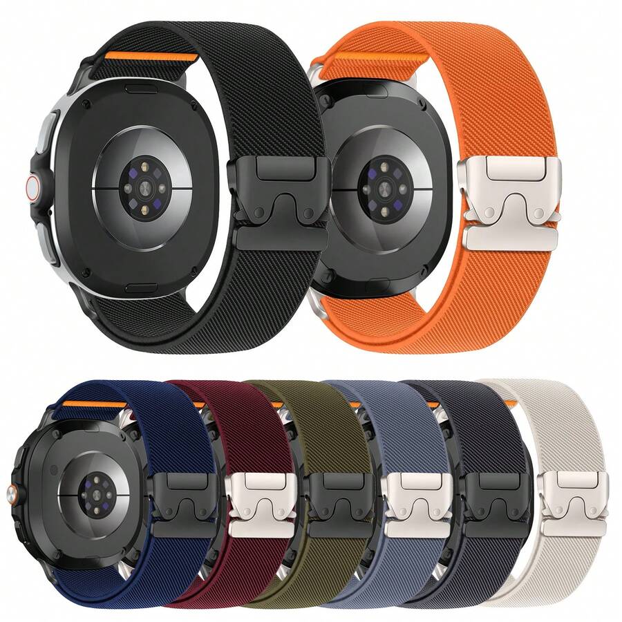 Elastic Bands Compatible With Samsung Galaxy Watch 8 Band 40mm 44mm/8 Classic 46mm Men Women,Parachute Buckle Stretchy Fabric Nylon Sport Strap Wristband Compatible With Samsung Galaxy Watch 8 Classic Bands 46 Mm/8 44m 40 Mm - Galaxy Watch 8/8 Classic - View 1