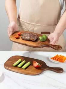 1 件木制创意切菜板、肩球棒砧板、实木面包板、披萨板、寿司板、水果蔬菜不对称双面切菜板、水果托盘、小吃托盘、餐具托盘、餐桌装饰托盘、乡村厨房必备、圣诞节、节日礼物
