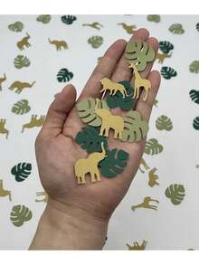 200 tờ giấy vụn hình động vật hoang dã rừng rậm các loại, giấy trang trí để bàn nhiều màu, giấy vụn hình động vật nhiều màu lấp lánh vàng dùng để trang trí bàn tiệc, đồ dùng tiệc tùng, lễ rửa tội, tiệc chào đón em bé, sinh nhật, tiệc ngày lễ, chất liệu giấy - Nhiều màu - Xem 13