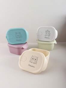 Custom Pattern And Name 1pc Silicone Baby Food Storage Container, 300ml Leak-Proof Snack Box, Bento Lunch Box For Kids, Microwave & Freezer - Multicolor - View 9