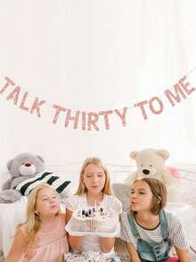 Biểu ngữ Talk Thirty To Me, Trang trí bằng giấy bạc vàng lấp lánh, Phù hợp cho nam/nữ, Trang trí tiệc sinh nhật lần thứ 30 - Nhiều màu - Xem 3