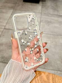 Ins Style 高品质多巴胺色彩系列 极简小碎花白色纯色边框手机壳 适用于 15/16 Pro Max 创意苹果11/12/13/14 Pro防摔手机壳 - 彩色 - 查看 1