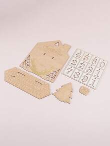 1 buc. Calendar de Advent de Crăciun cu model rafinat, model de coarne de Crăciun și ghirlandă, ornamente decorative de sărbători, meșteșuguri elegante din lemn, cadouri de Crăciun pentru prieteni și familie, decorațiuni interioare de Crăciun, decorațiuni pentru cameră, iarnă