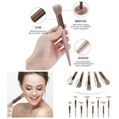 13pcs Travel Makeup Brush Set, Fluffy Makeup Brushes Eyeshadow Foundation, Face Brushes Makeup, Blendable Blush Brush Beginner