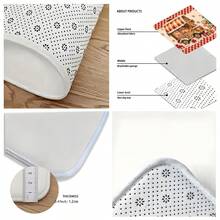 1pc/2pcs/3pcs Cute Healing Gingerbread Man Gift Box, Christmas Train Print Thick Kitchen Floor Mat, Christmas Printed Non-Slip Oil-Proof Mat, Absorbent Anti-Slip Kitchen Rug, Washable Entrance Door Mat, Kitchen Living Room Laundry Bathroom Floor Mat, Christmas Room Decor Rug - Multicolor - View 4