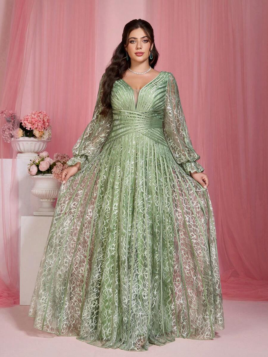 Mgiacy,New Arrival,V-Neck, Print, Lace, Short Sleeve, Tie, Big Swing, Evening Dress,FOR,Prom Wedding,Party Dress,Wedding Guest Dress, Evening Dress