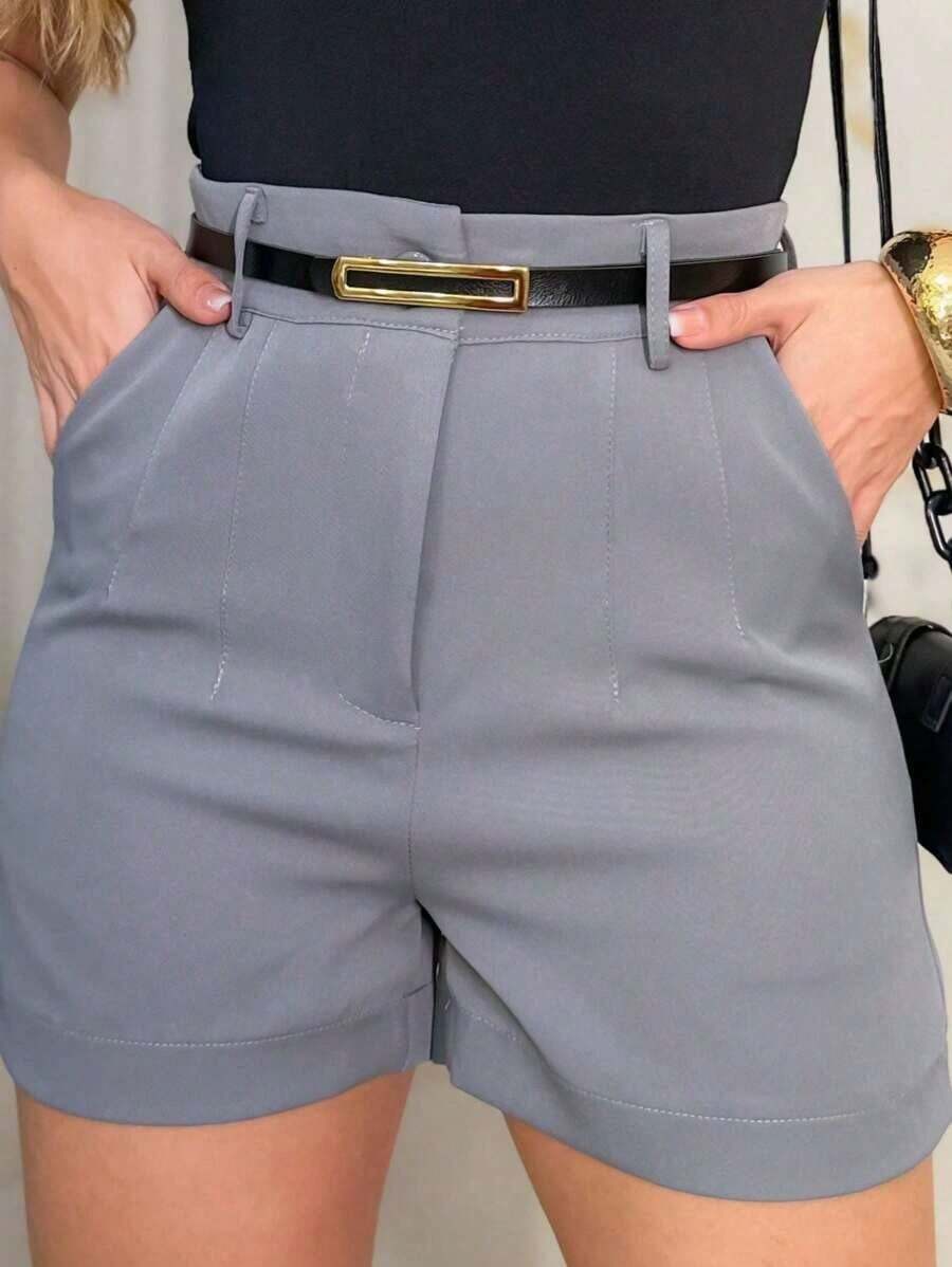 IN FASHION TAILORED SHORTS WITH BELT - Xám - Xem 1